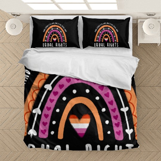 Equal Rights Lesbian Pride Rainbow Bedding Sets