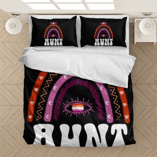 Lesbian Rainbow Proud Aunt Lesbian Bedding Sets