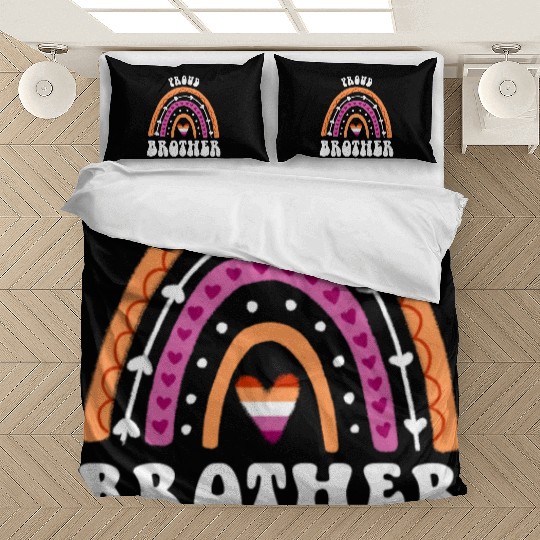Proud Brother Lesbian Pride Rainbow Bedding Sets