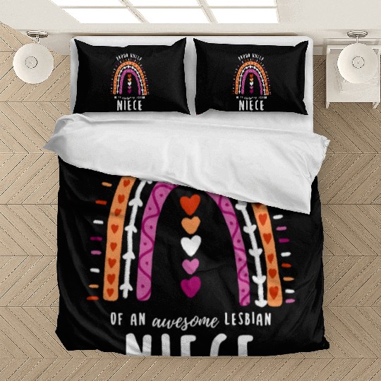 Proud Uncle Lesbian Niece Rainbow Bedding Sets
