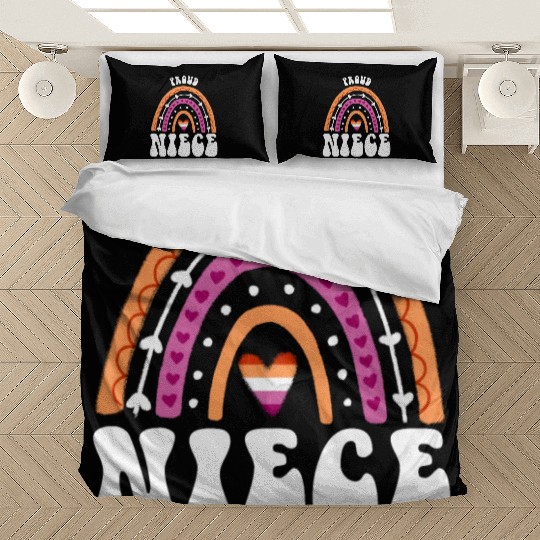 Proud Niece Lesbian Pride Rainbow Bedding Sets