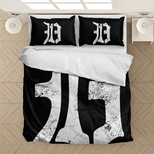 Detroit 313 Vintage Old English D Area Code Michig Bedding Sets