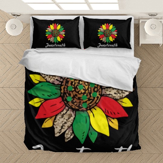 Juneteenth sunflower , African American holiday Bedding Sets