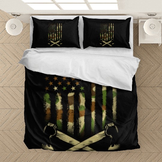 American Camouflage Throwing Axes - US Flag Axe Bedding Sets