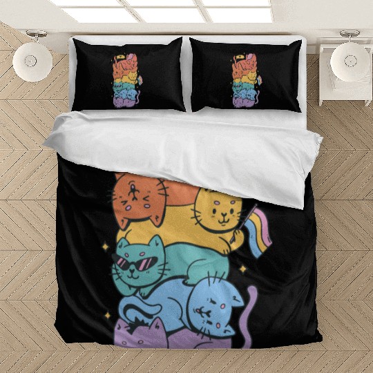 Lgbtq cats cartoon Bedding Sets