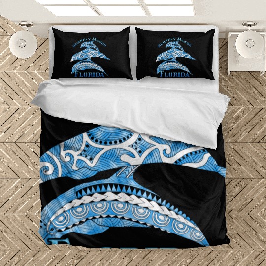 Berkely Manor Florida Vacation Tribal Dolphins Bedding Sets