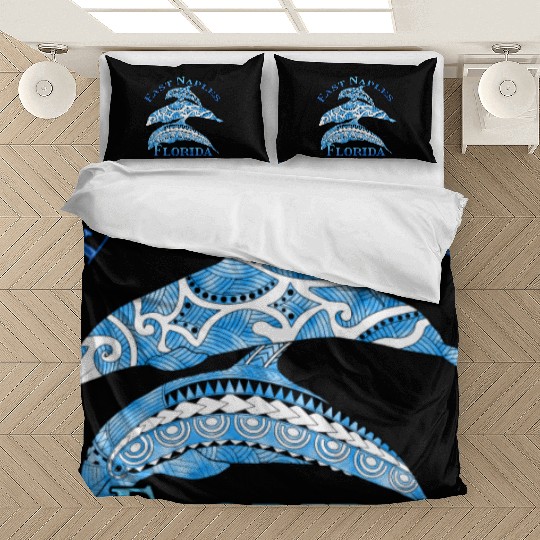 East Naples Florida Vacation Tribal Dolphins Bedding Sets