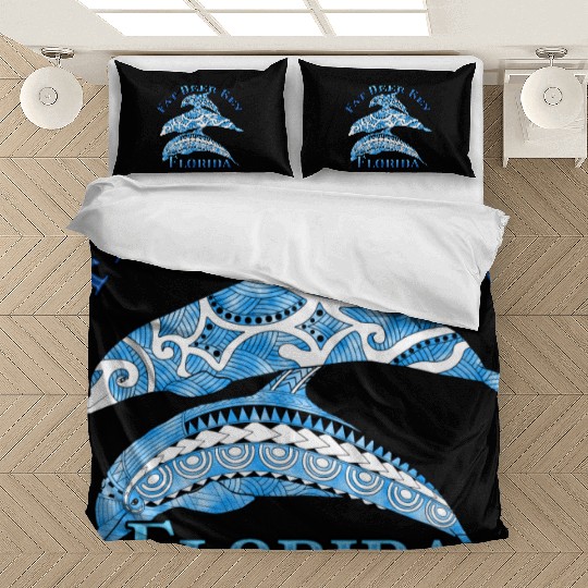 Fat Deer Key Florida Vacation Tribal Dolphins Bedding Sets