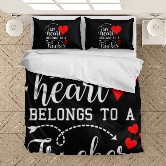 I Love My Trucker Husband Wife Gift Valentines Day Bedding Sets
