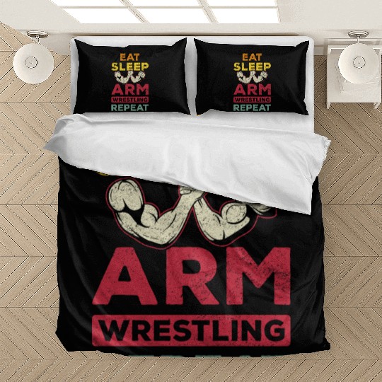 Eat Sleep Arm Wrestling Repeat Arm Wrestler Combat Bedding Sets