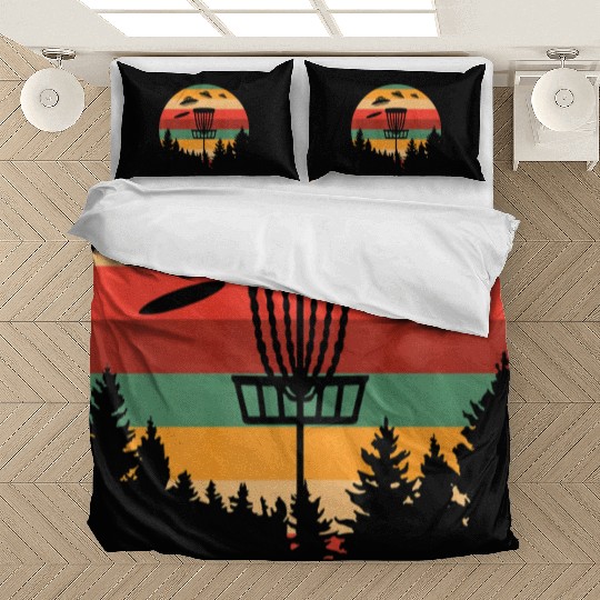 Funny Disc Golf UFO Player Coach Retro Bedding Sets