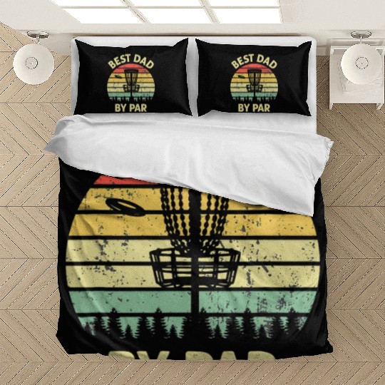 Mens Best Dad By Par Disc Golf Golfer Player Funny Bedding Sets