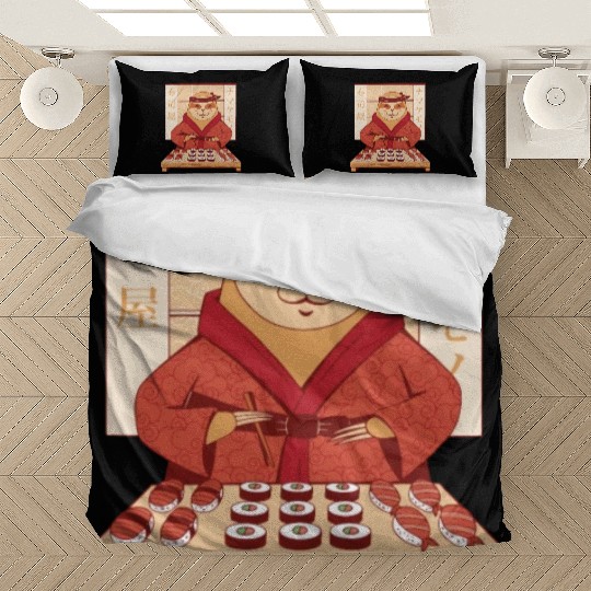 Sloth eating sushi Bedding Sets