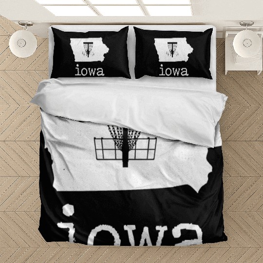 State of Iowa Disc Golf Bedding Sets Golfer Golfing
