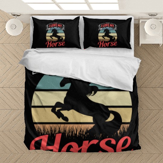 I Love My Horse Rider Riding Lover Equestrian Bedding Sets
