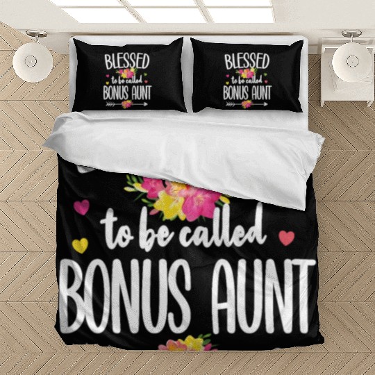 Blessed Bonus Aunt Proud Step Auntie Gifts Bedding Sets