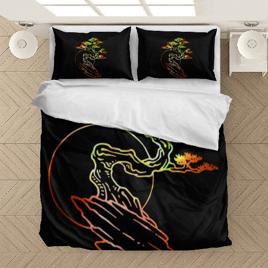 Bonsai Japanese Abstract Artistic Art Gift Idea Bedding Sets