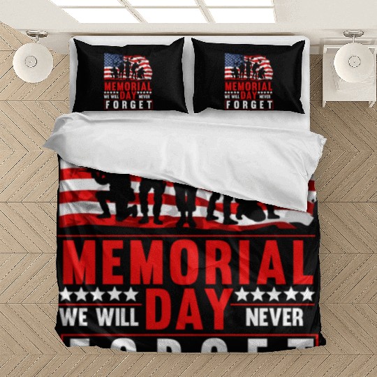 Memorial Day American Flag Soldiers Patriotic US Bedding Sets