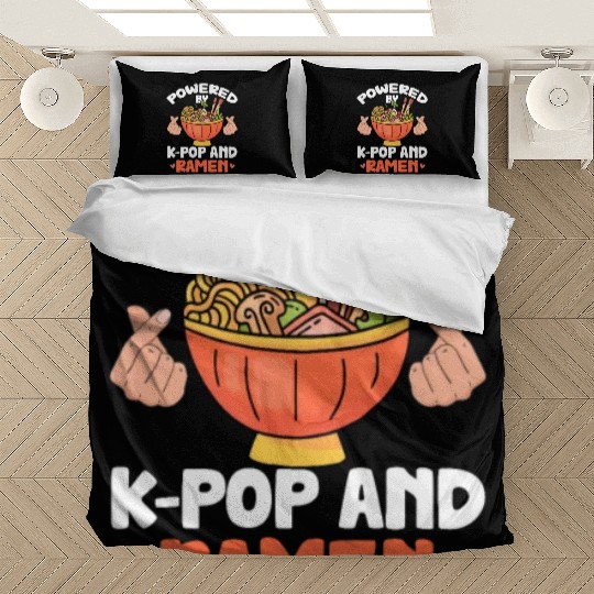 Powered By K-Pop and Ramen Bedding Sets