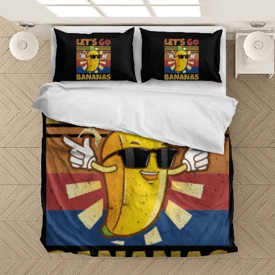 Retro Let's Bananas Funny Banana Bedding Sets