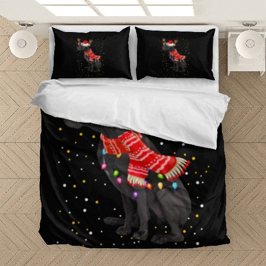 Great Dane Reindeer Christmas Light Bedding Sets