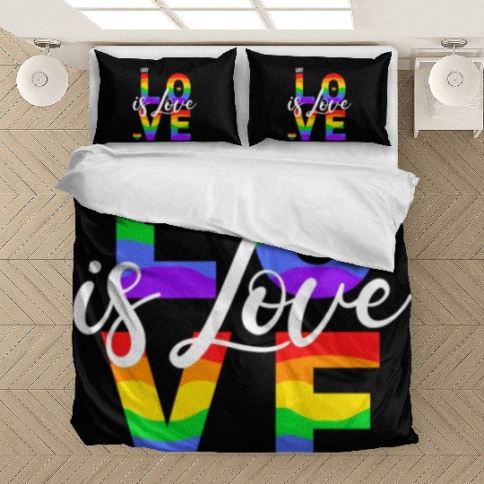 love is love LGBT rainbow Bedding Sets