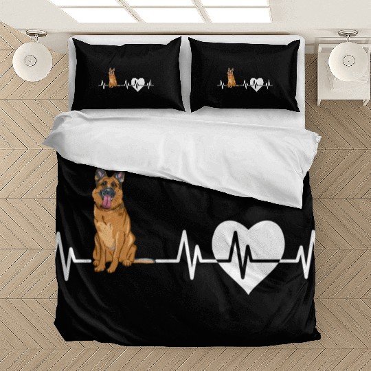 German Shepherd Heartbeat Dog Lover Bedding Sets