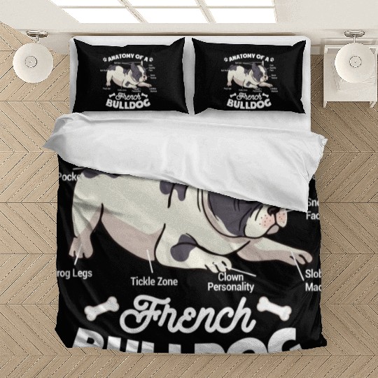 The Anatomy Of A French Bulldog Dog Lover Bedding Sets