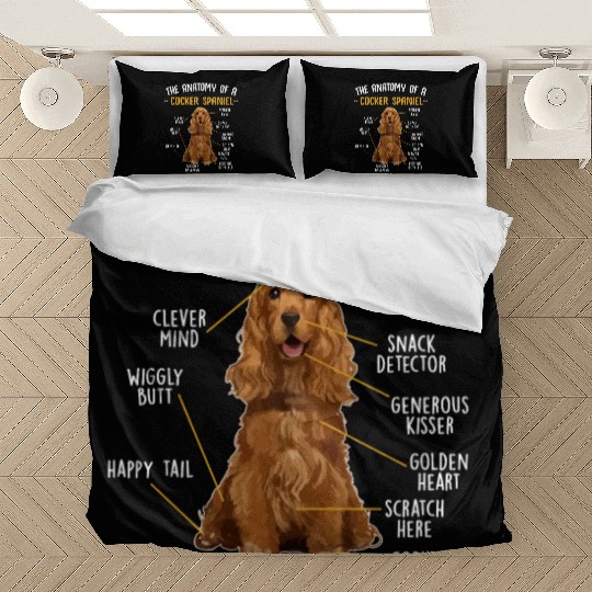 Funny Anatomy Of A Cocker Spaniel Dog Lover Bedding Sets