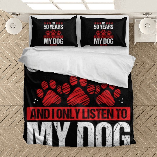 50 Year Old Birthday Dog Dad to my Dog 50 Birthday Bedding Sets