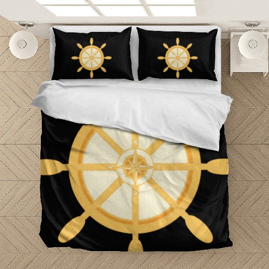 Ship's Wheel, nautical star & cardinal points Bedding Sets