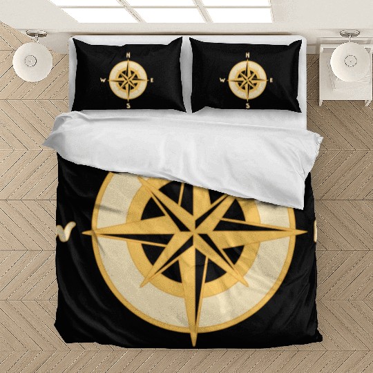 Nautical Compass star / rose, cardinal directions Bedding Sets