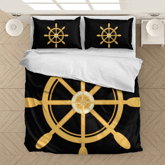 Ship's Wheel, nautical star & cardinal directions Bedding Sets
