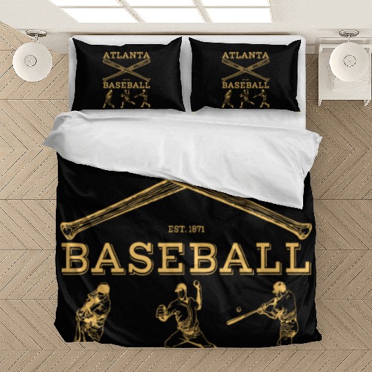 Vintage Atlanta Baseball est 01 Bedding Sets
