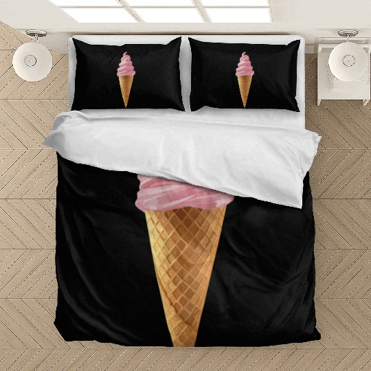 Pink Soft Serve Strawberry Icecream Cone Bedding Sets