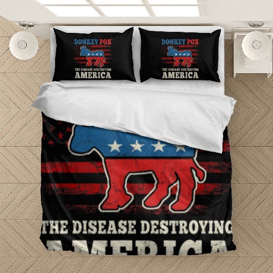 Donkey Pox The Disease Destroying America US Flag Bedding Sets
