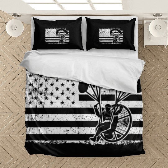 Paraglider Skydiver US Patriotic Paramotor Pilot Bedding Sets
