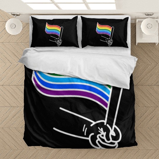 LGBT pride rainbow heart Bedding Sets