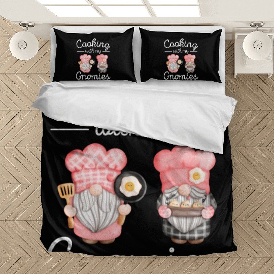 Cooking Gnomes Women Chef Gnome Lover Bedding Sets