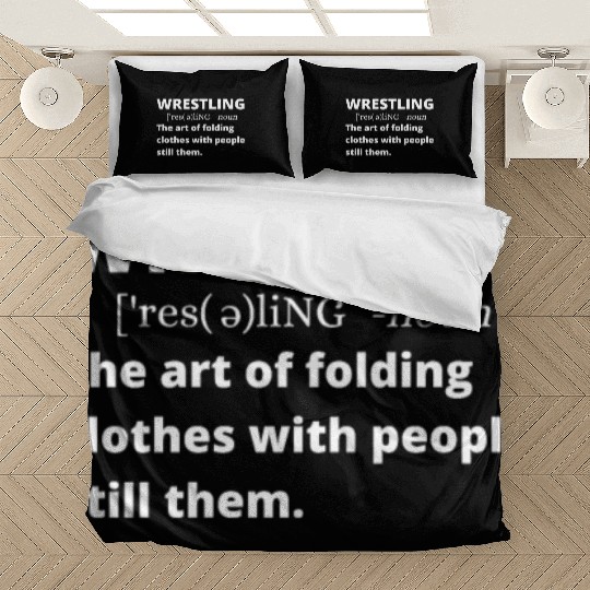 Wrestling Definition Noun Sports Typography Funny Bedding Sets