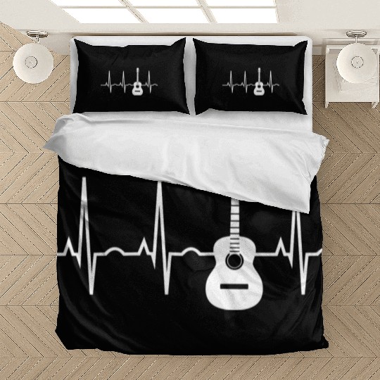 Acoustic Guitar Heartbeat Musician Bedding Sets