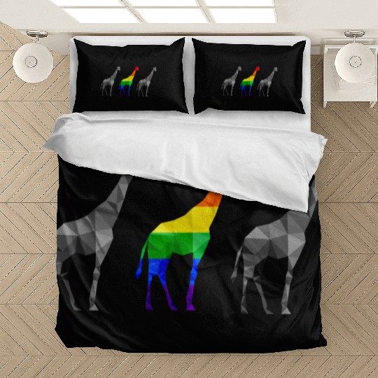 Giraffe LGBTQ Gay Pride Rainbow Flag Bedding Sets