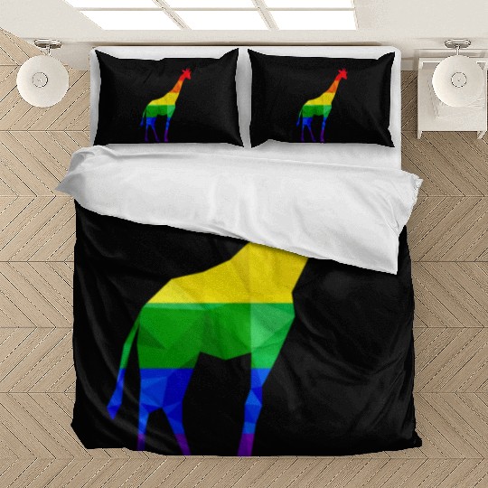 Colorful Giraffe LGBTQ Rainbow Flag Gay Pride Bedding Sets