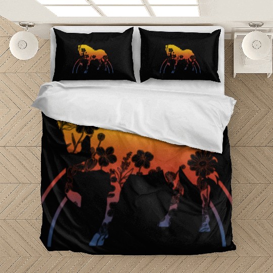 Floral Horse Bedding Sets, Horse Flower Lover Gift
