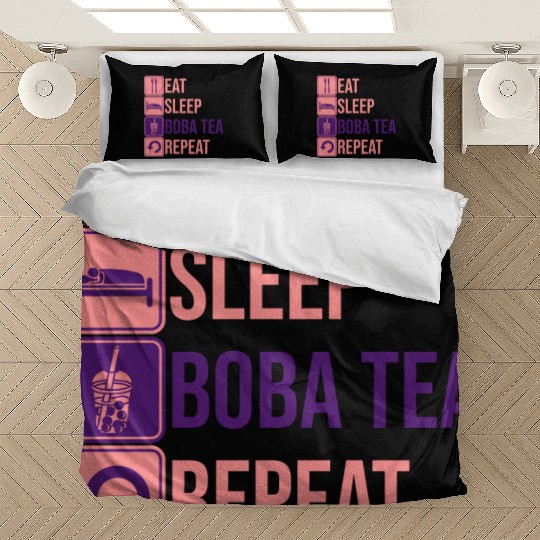 Eat Sleep Boba Tea Bedding Sets