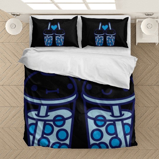 Team bubble tea faces Bedding Sets