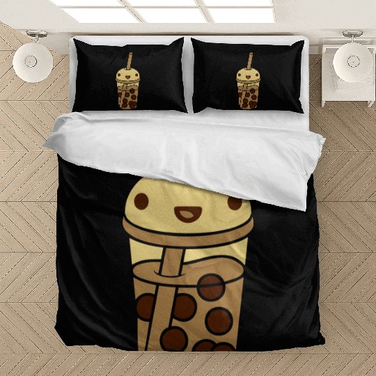 anime face bubble tea Bedding Sets