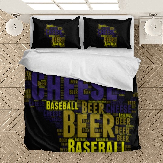 Cheese, Beer, and Baseball Wisconsin Bedding Sets