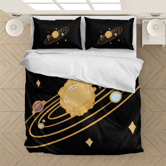solar system with sparkles doodle Bedding Sets