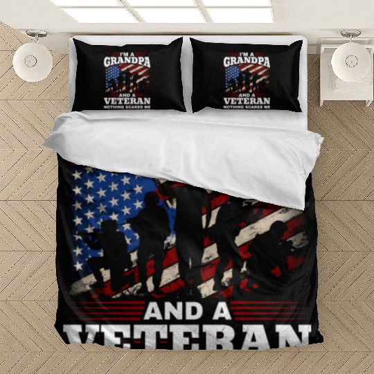 Grandpa US Veteran Grandfather Patriotic Bedding Sets
